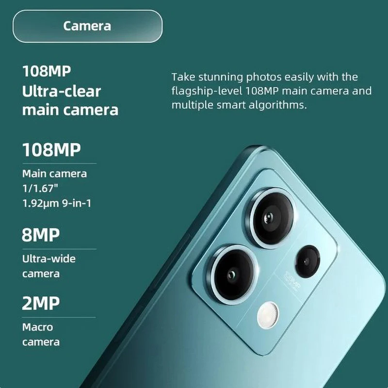 Xiaomi Redmi Note 13 5G Global Version 108MP Camera 6nm Dimensity 6080 33W Charging 120Hz AMOLED NFC