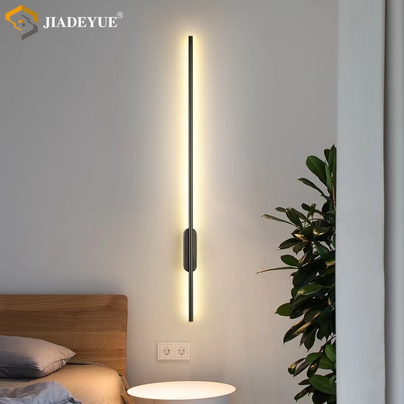 Lámpara de pared larga led moderna, minimalista, nórdica, para sala de estar, sofá, TV, dormitorio, lámpara de noche, lámpara de pared interior