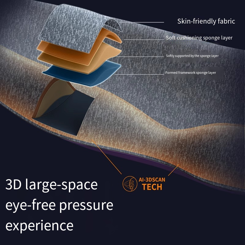 Maschera per gli occhi Sonno 3D Stereoscopico Aiuto per il sonno per uomini Donne Adulti Portatile per dormire Blocca la maschera per gli occhi leggera da viaggio