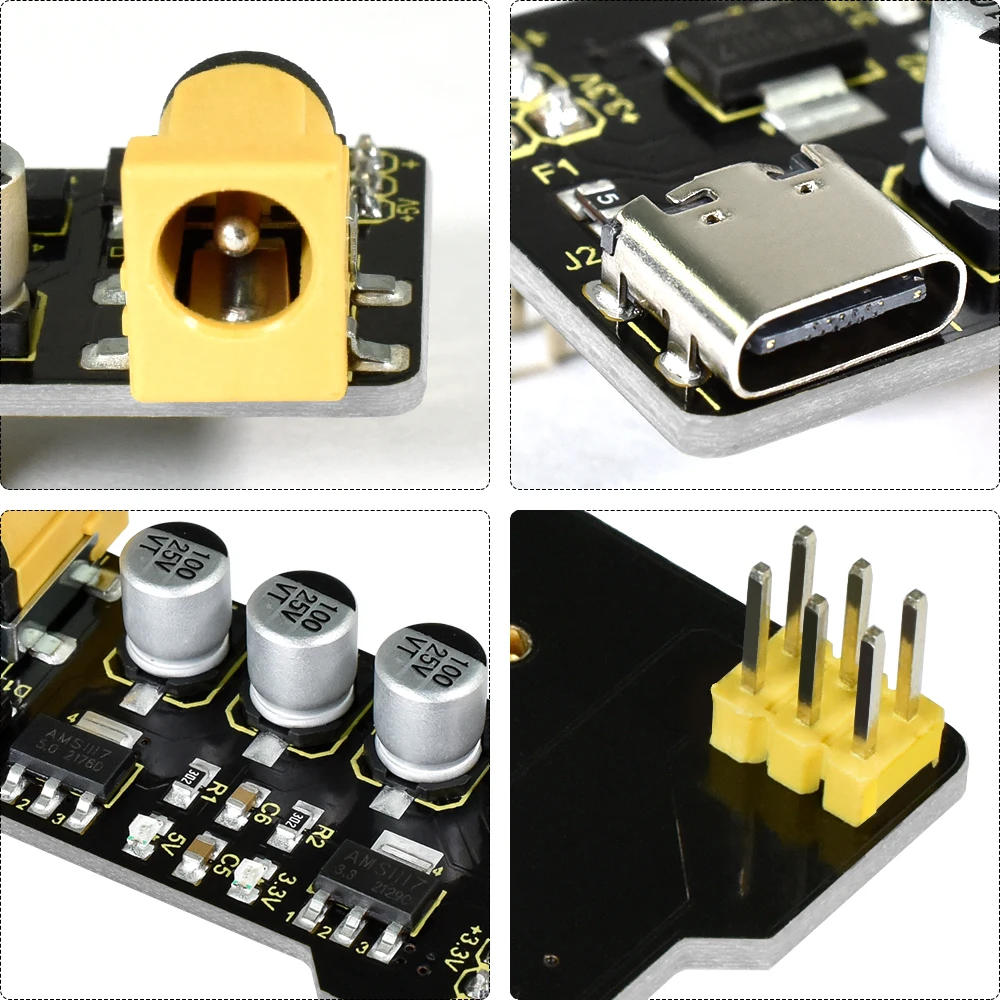 Keyestudio Módulo de alimentación tipo C para placa de pruebas Kit de bricolaje Accesorios electrónicos