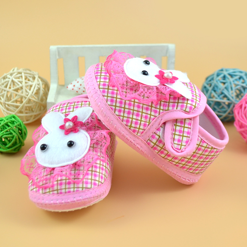 Giày Cho Bé Sơ Sinh Mềm Chống Trơn Trượt Cho Bé Sơ Sinh Bé Gái Bé Trai Prewalker In Thỏ Hoạt Hình Giày Đơn Đầu Tiên Xe Tập Đi giày