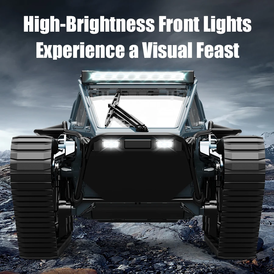 JJRC C8812 ไฟ LED Full Scale Tracked ถังจําลองของเล่น RC รถ Drift รีโมทคอนโทรล Off-Road รถเด็กของขวัญ