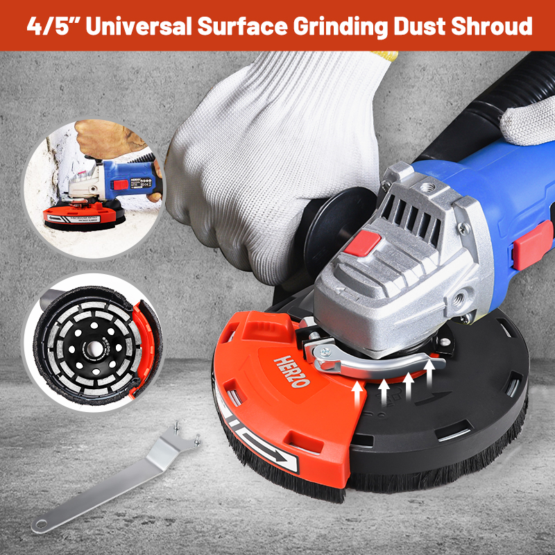 HERZO GT 119125 Uma cobertura de poeira de moagem de 125MM para rebarbadora com acessórios
