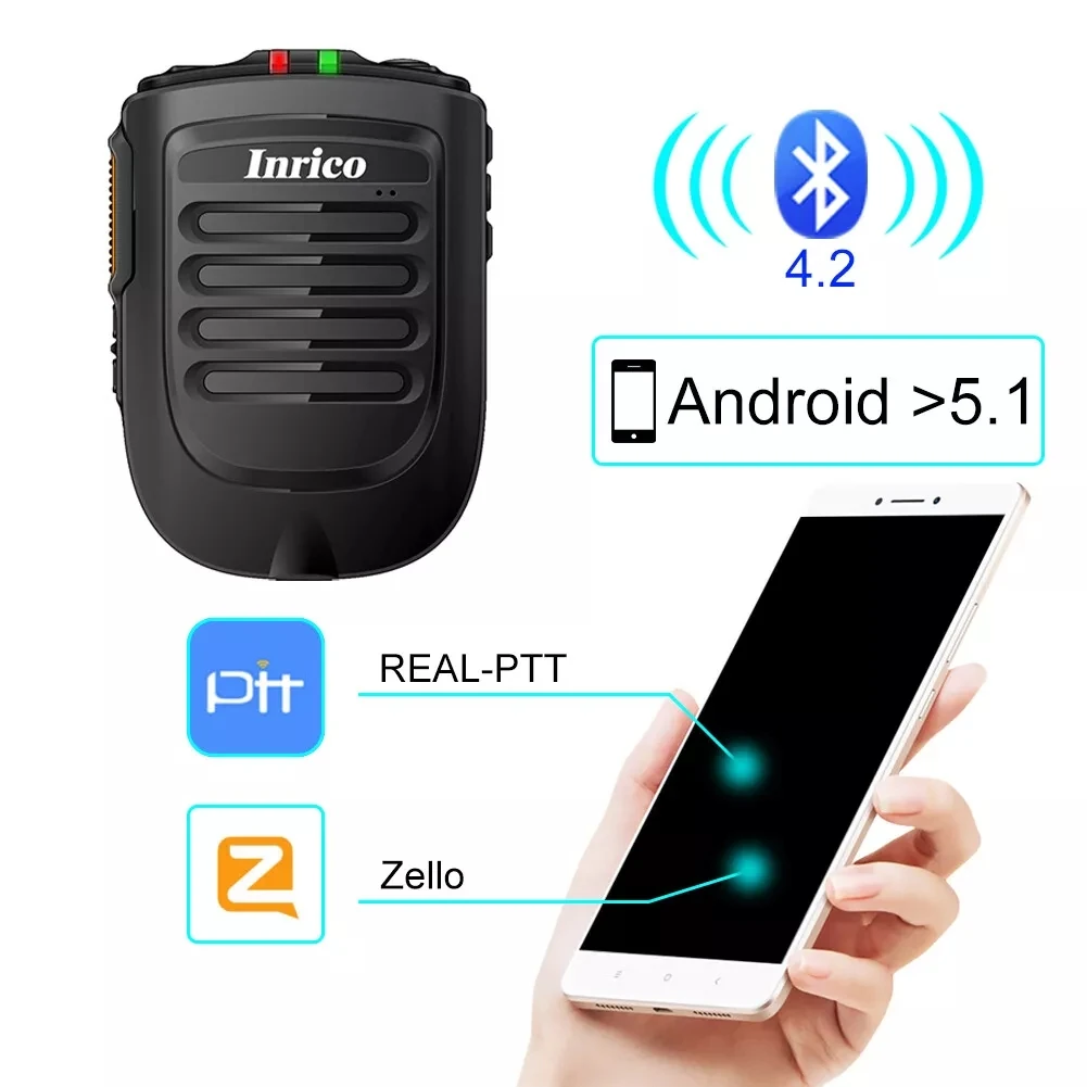 Беспроводной микрофон Inrico B01 для F22 4G-W2PLUS T320 3G/4G радио REALPTT ZELLO с поддержкой беспроводного ручного микрофона
