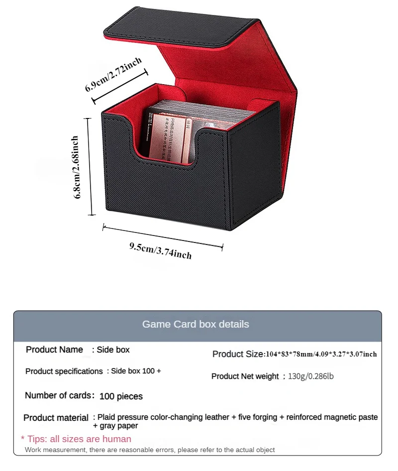 100+ Trading Card Deck Box Sammelkartenspielzeug mit Magnetverschluss Spielkarten Aufbewahrung Spielkartenetui Schutz für Brettspiel