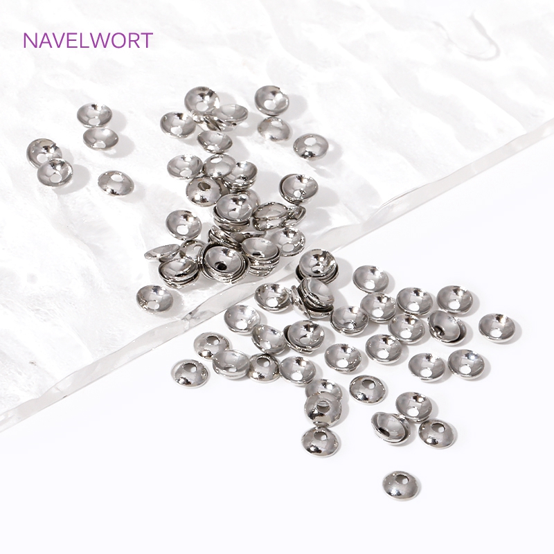 шапочки для бусин колпачки для бусин Латунные круглые бусины с золотым покрытием 14 к, 3-4 мм, 50/100 шт.