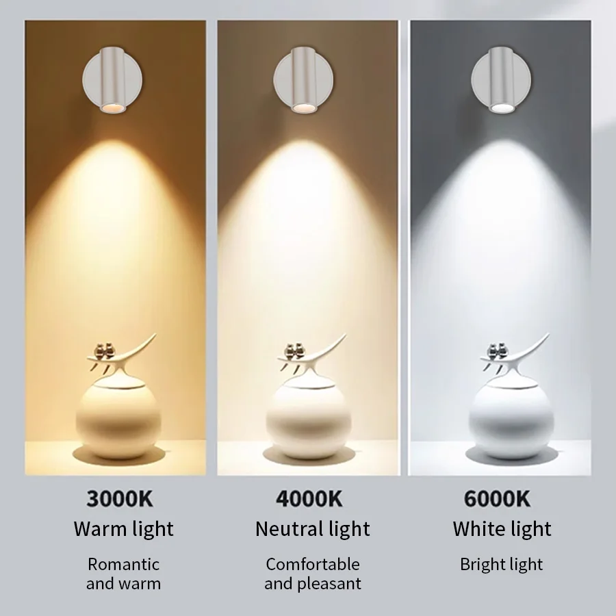 LED ライト磁気充電式ウォールライトスポットライトワイヤレスパンチなし読書灯タッチスイッチ調光可能なベッドサイドランプ