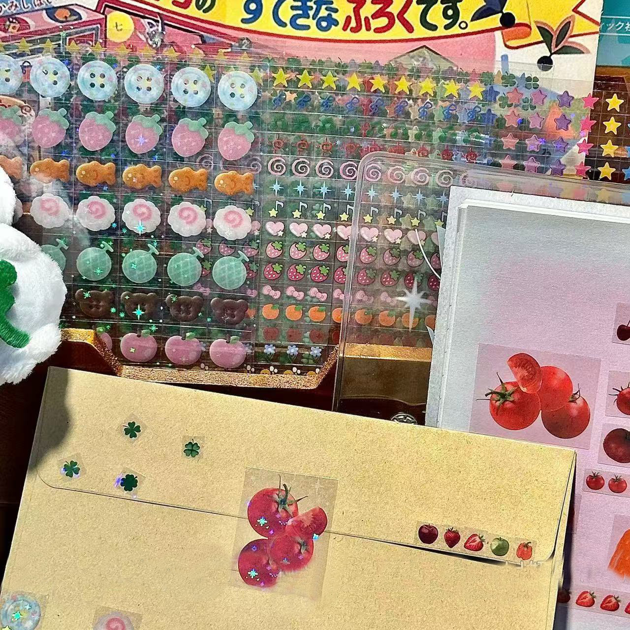 3/6Pcs Retro MINI Tomato Cube Transparent Film Stickers PET DIY Scrapbooking Decor Sticker Phone Decal Journaling Stationery