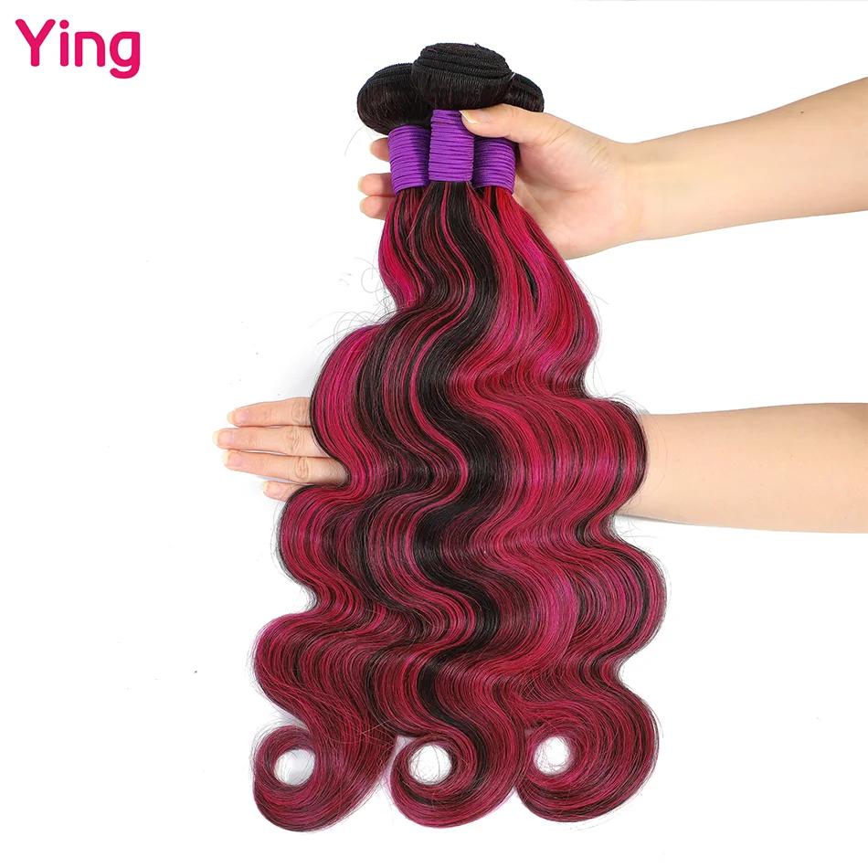 Destaque Pink Body Wave 3 Pacotes com fechamento 4x4 28 Pacotes de 30 Polegada com Frontal 100% Remy Hair Weave Bundle com fechamento