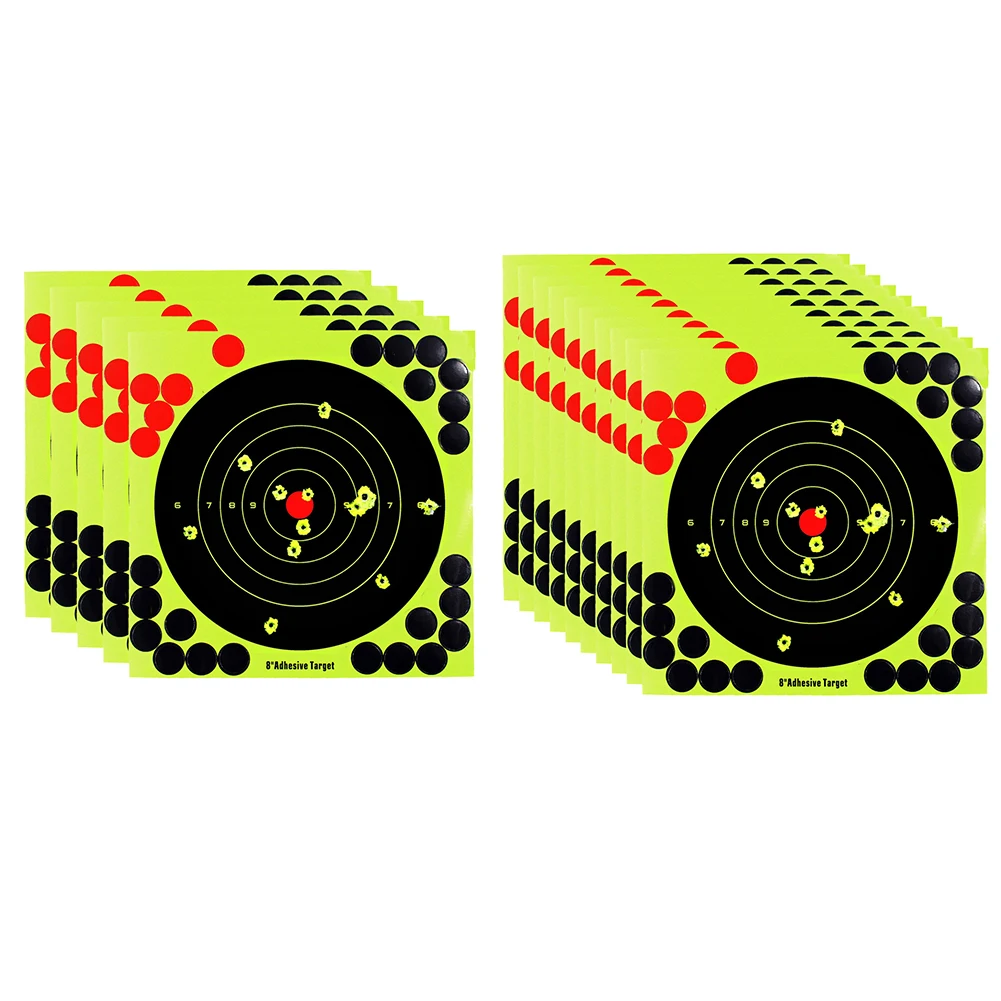 10/20/30/40/50PCS 8-inch Splatter Target Adhesive Shooting Target Stickers Reactive Shooting Aim Paper for Competition Practice