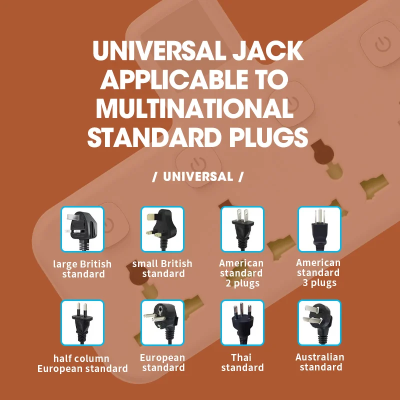 EU UK AU US Stecker AC Steckdose Steckdosenleiste Multiprise Steckdose Universal Netzwerk Filter USB Cherger Separate Switch Licht Adapter