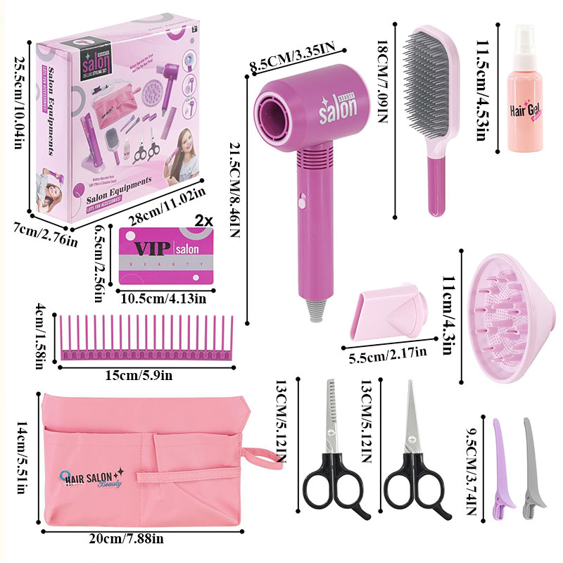 Ensemble de maquillage de beauté des cheveux pour enfants, Simulation de sèche-cheveux pour filles, outil de coiffure à la mode, jouets pour enfants, cadeau de maison