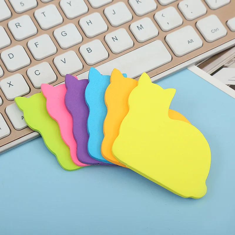 6 ชิ้นแมวสัตว์เลี้ยงโปร่งใส Memo Sticky Note กระดาษ Daily To Do It Checklist Papelaria เครื่องเขียนโรงเรียน