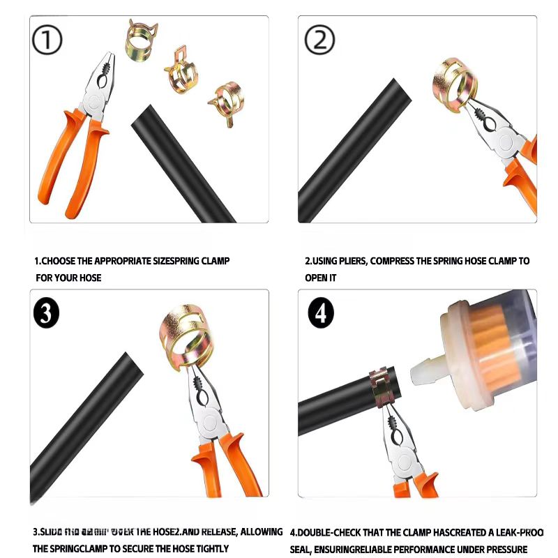 50 szt. 5mm 6mm 7mm 8mm 9mm Zacisk sprężynowy Przewód paliwowy Przewód wodny Wąż Rura powietrzna Zaciski Przewód paliwowy Zaciski Przewód wodny Zapięcie