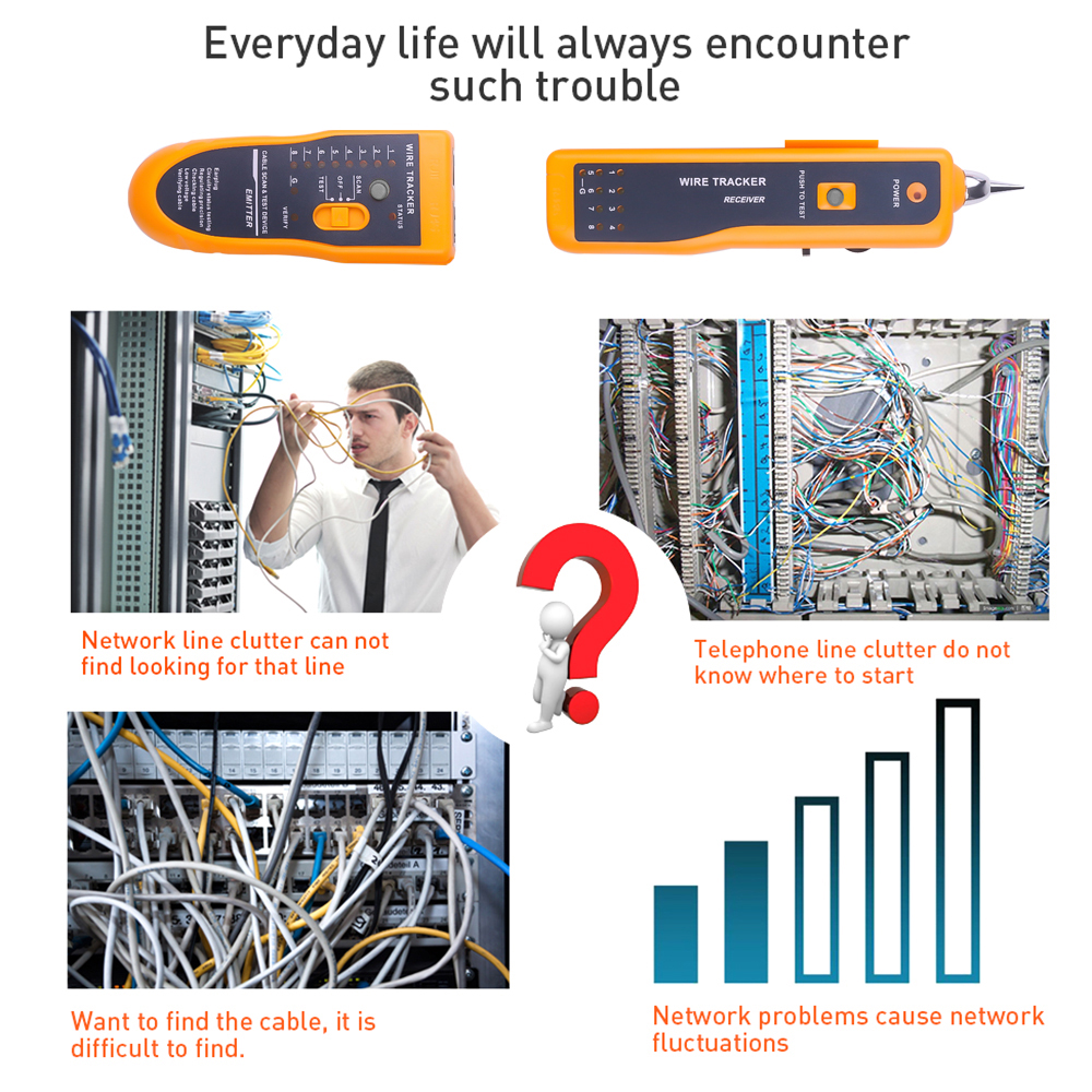 LAN ネットワーク ケーブル テスター Cat5 Cat6 RJ45 UTP STP ライン ファインダー 電話線トラッカー トレーサー診断トーン距離ケーブル テスター