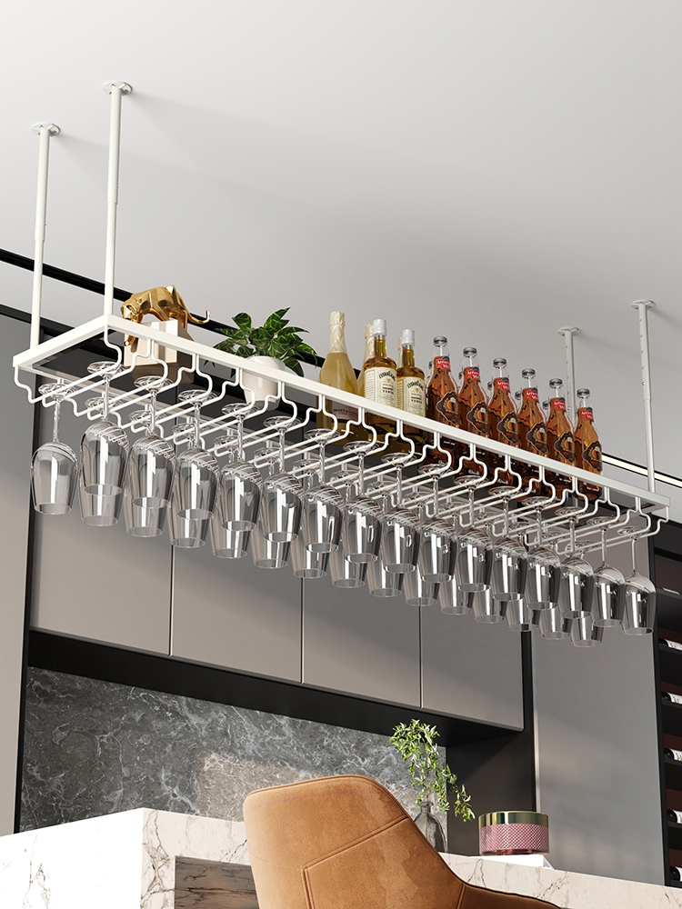 Estante de copa de vino para el hogar, luz de lujo de alta gama, colgante al revés, barra de copa creativa