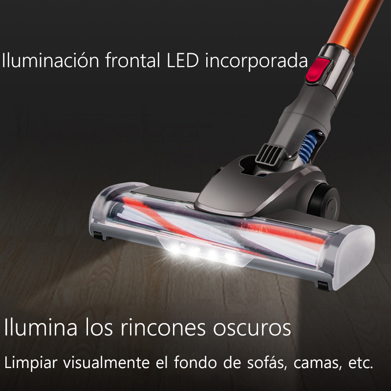 Aspiradora de mano inalámbrica, potente succión de 20kPa, doble Motor, iluminación LED, batería desmontable, limpiador de polvo inalámbrico para el hogar