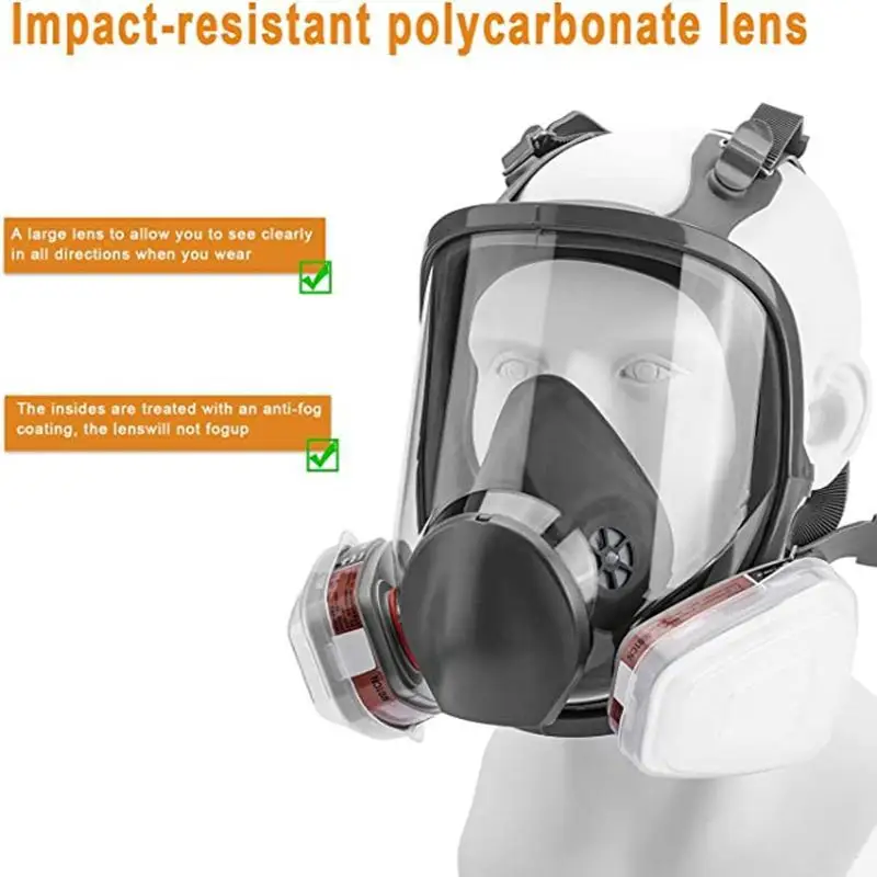 27 In 1 6800 อุตสาหกรรมจิตรกรรม Spraying Respirator หน้ากากแก๊ส 15 In 1 ชุดความปลอดภัยทํางานกรองฝุ่น Full Face Mask เปลี่ยน MMM