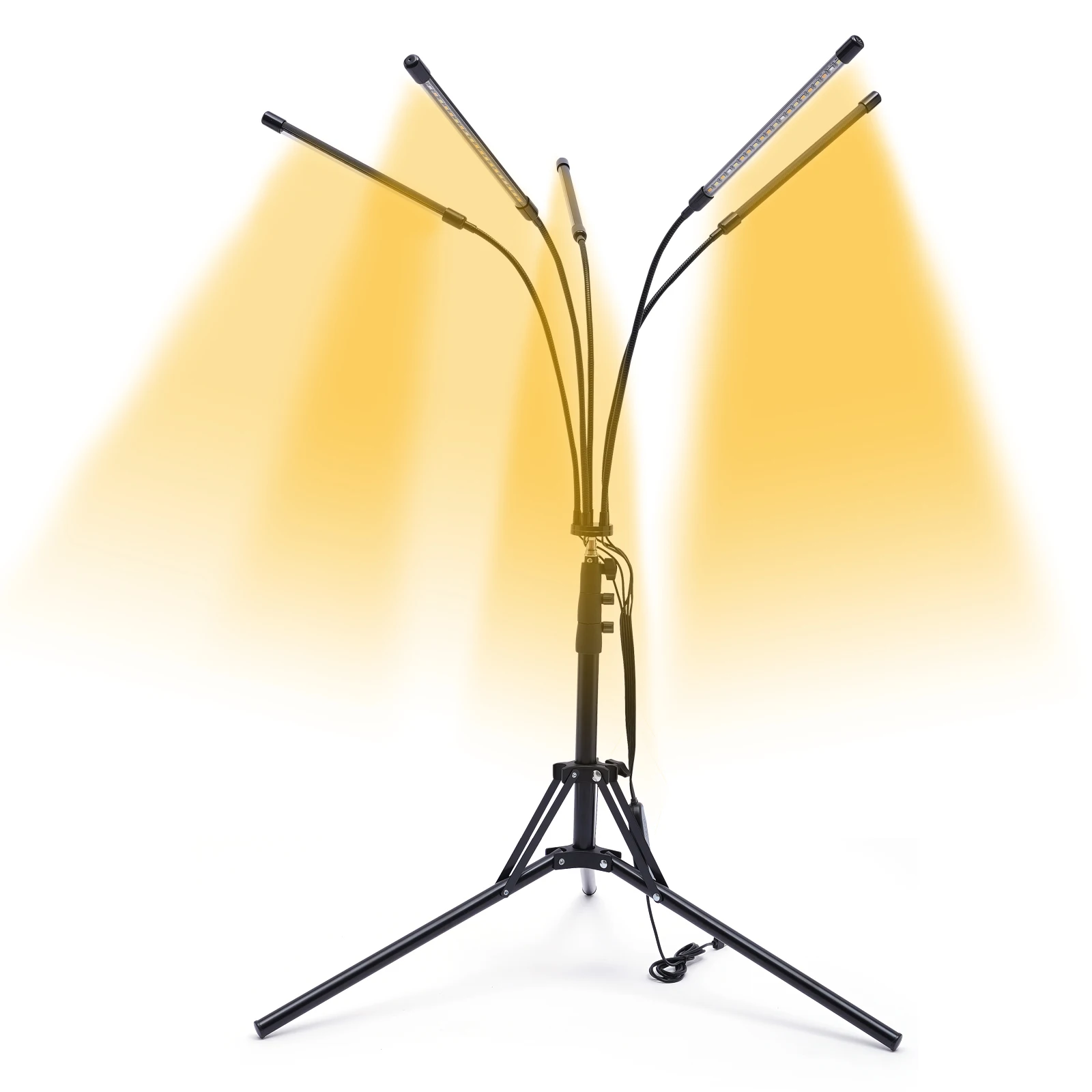 100-240V Tripod With Five-head LED Lamp Set Adapter Clip & Remote Control Effective Supplemental Lighting Fully Featured