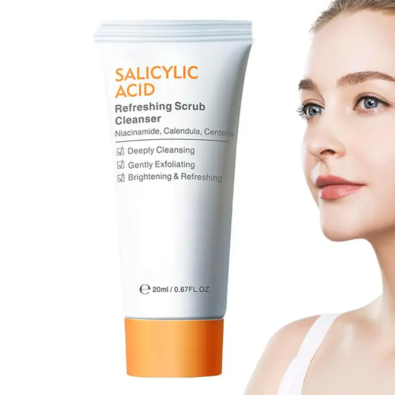 Salicylic Acid Cleansing Facial Cleanser Oil Control Anti-Acne Skin Care Whitening Cleanser Gentle mild Facial Cleanser Scrub