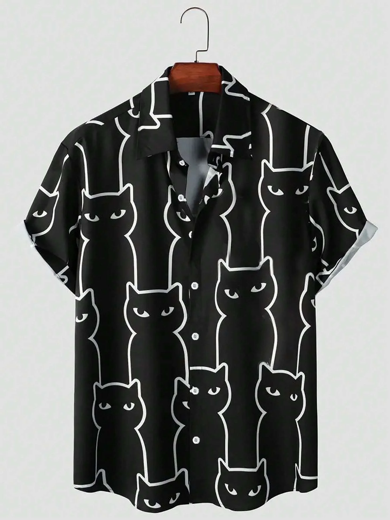 Camisa de manga corta con estampado 3D de gato para hombre, camisas hawaianas de moda, ropa diaria informal, Harajuku, Unisex