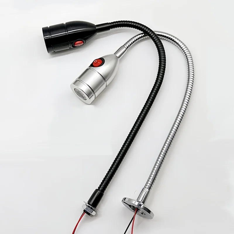 Lámpara LED de trabajo para taller de 3W, alto brillo, DC12V, 24V, máquina herramienta CNC, luz Flexible con cuello de cisne, lámpara Industrial de aleación de aluminio