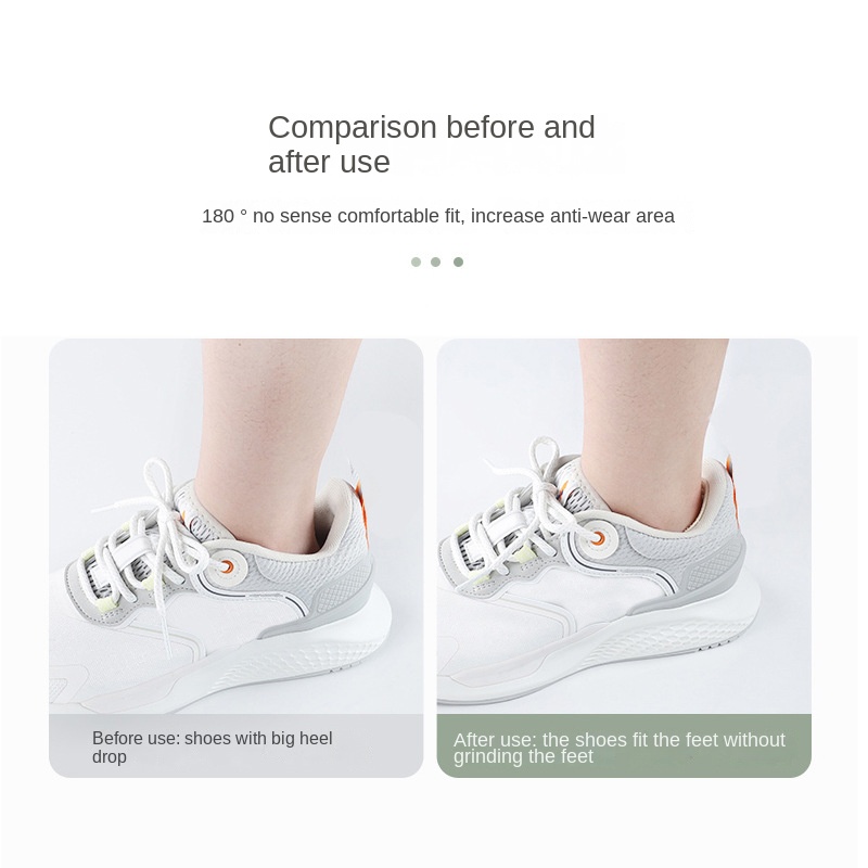 Shoe insoles, sports shoes, major changes, small gadgets, anti drop heel, anti slip heel, adjustable shoe size half size pad