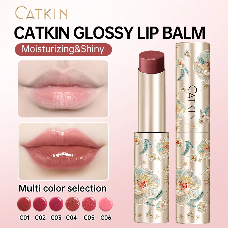 CATKIN 글로시 립밤 6가지 생생한 색상의 하이드레이팅 립밤 보습, 보호 및 진정