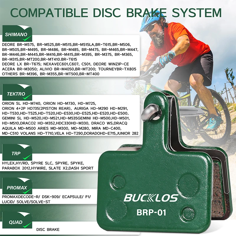 BUCKLOS-Mountain Road Bike Almofadas de freio cerâmicas, MTB Disco Hidráulico, Brake Pad Part para SHIMANO MT200 B01S B05S