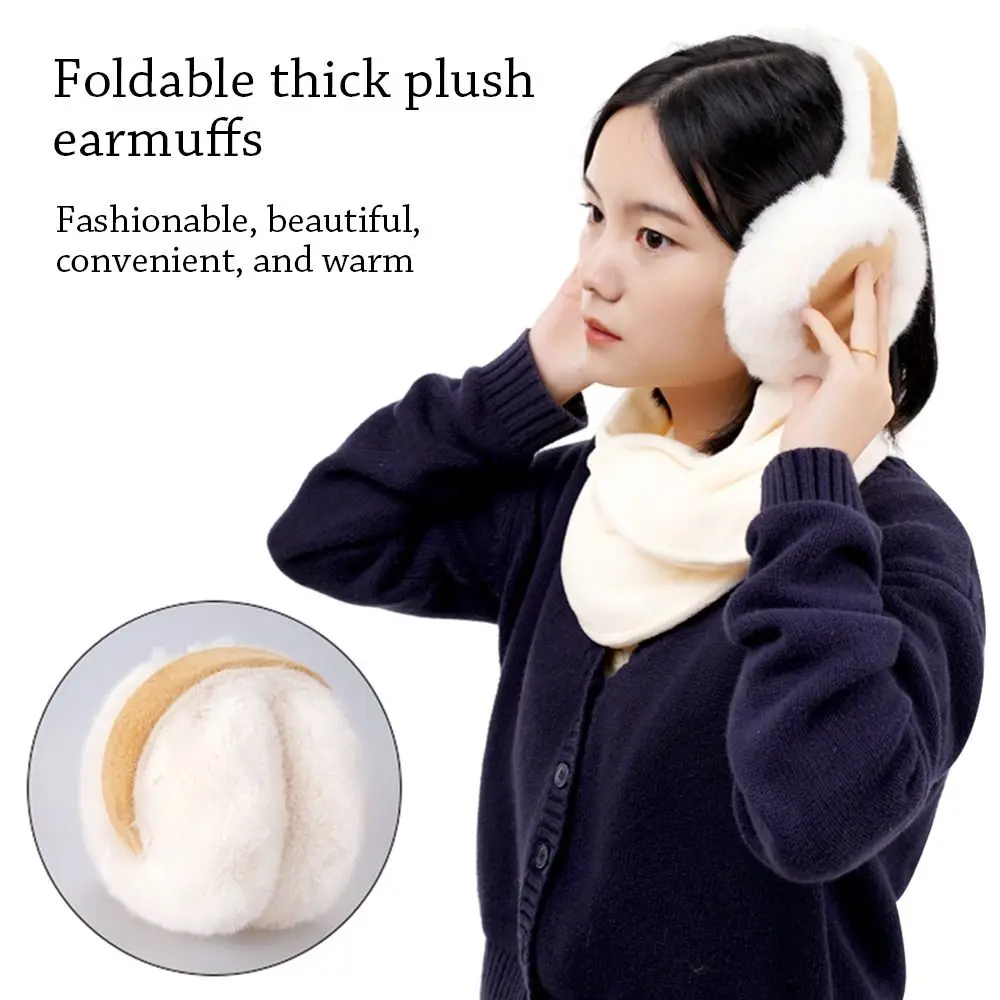 Cache-oreilles en peluche pour hommes et femmes, oreillettes pliables en daim, cache-oreilles décontractés réglables, chaud pour l'hiver