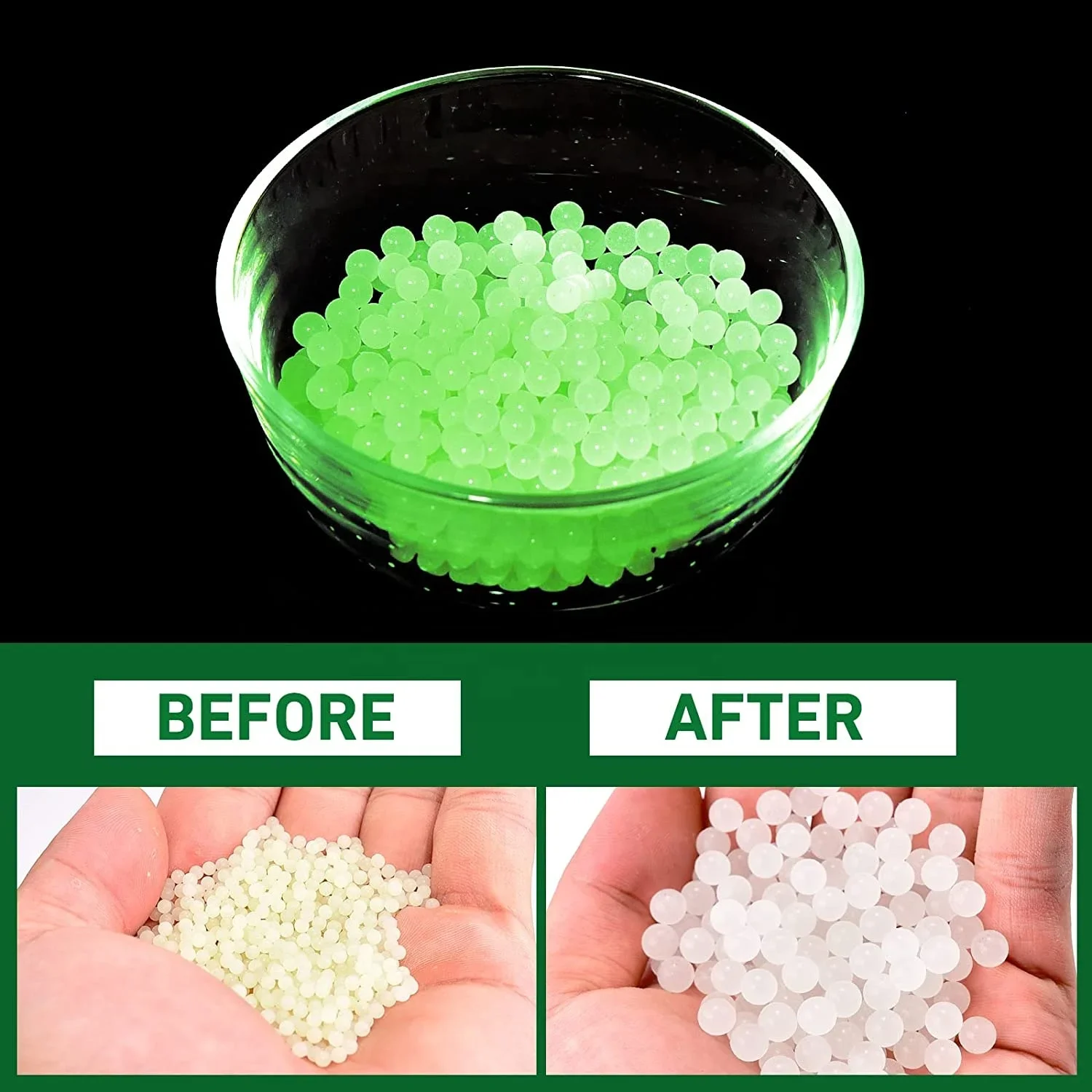 Im Dunkeln leuchtende Heimdekoration, Wasserperlen, Perlengel-Kugel, Polymer-Hydrogel, Topfkristall, Schlamm, magischer Gelee-Splitter-Kugel