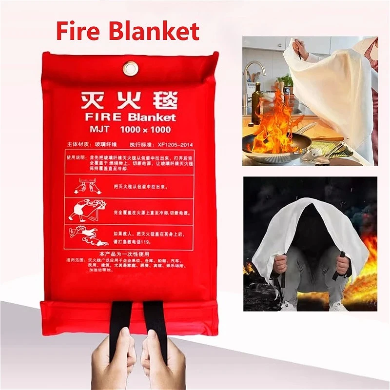 1pcs Emergency Fire Blanket Fiberglass Flame Retardant Blanket Safety Protection Emergency Life-saving Flame Retardant Blanket
