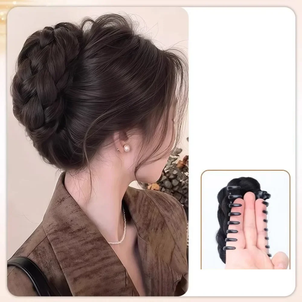 Twist Ball Kopf Synthetische Perücke Weibliche Greif Clip Hohe Schädel Top Haar Chinesischen Stil Kleid Natürliche Flauschige Vertrag