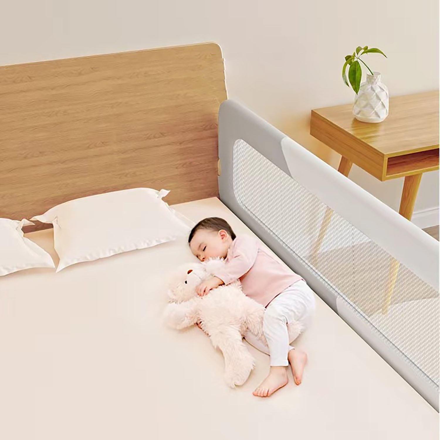 120cm 屋内折りたたみ式ベビーベッドガードレール寝室の手すり保護バリアレール落下防止安全幼児フェンス (47インチ)