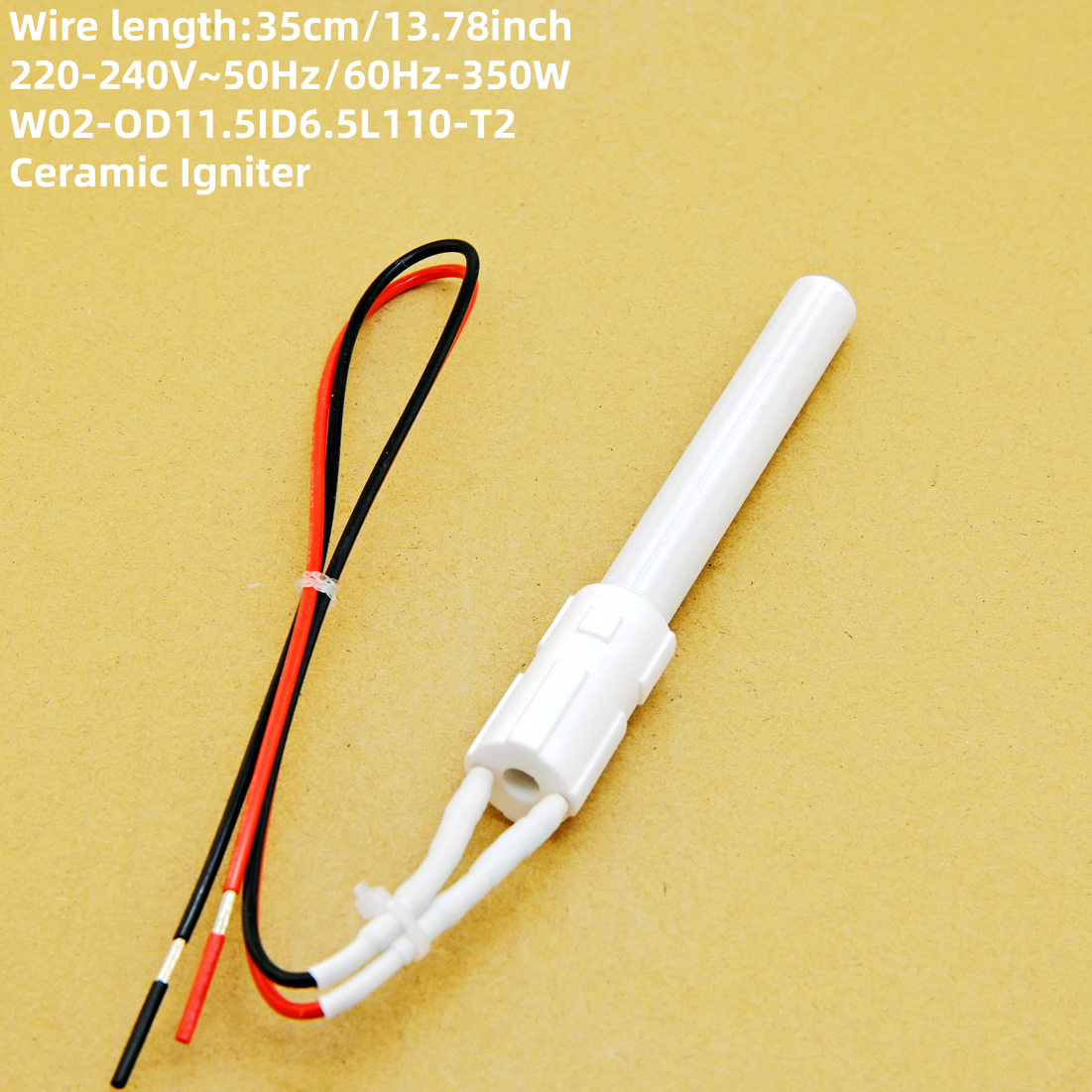 Ceramic igniter 220V 350W, quick ignition for home appliance accessories pellet stove igniter 110mm
