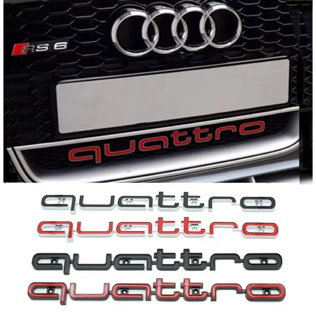 Emblema 3D ABS Quattro, insignia de rejilla delantera de coche para Audi Quattro A3 A4 A5 A6 A6L A7 A8 Q3 Q5 S3 S4 S5 RS3 RS4 RS6, accesorios de insignia