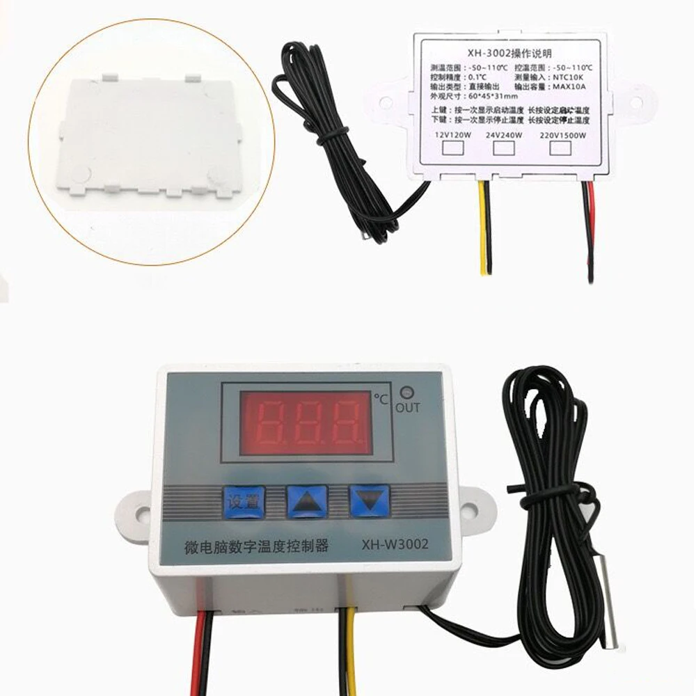 Controlador de temperatura XH-W3002 AC110V-220V DC12V/24V, termostato de Control Digital LED, interruptor de microordenador, Sensor termorregulador