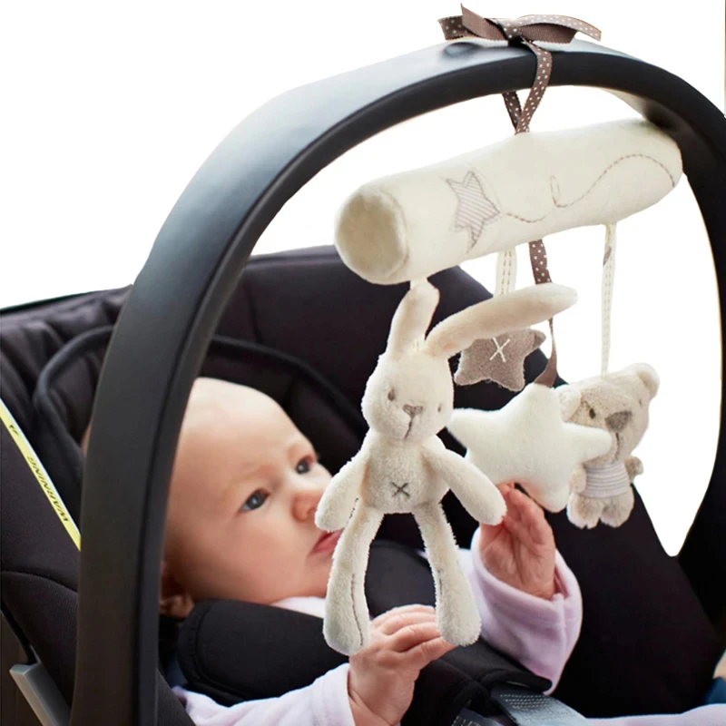 สัตว์กระต่ายแขวน Plush Twisted Pram ของเล่น Rattle เกลียวเด็กเกลียวเตียงของเล่น Kawaii ตุ๊กตาสัตว์ตุ๊กตาเด็กผู้หญิง