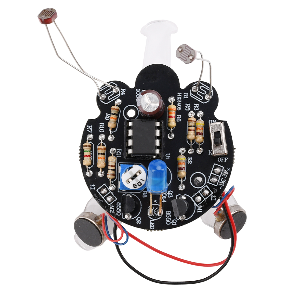 1 Set Light-Sensitive Mobile Robot DIY Kit Firefly DIY Parts Tail Breathing Light Fun Electronic Spare Parts