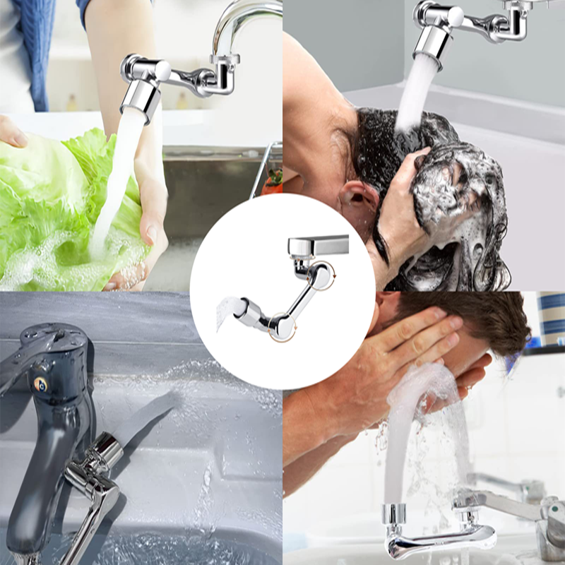 1080° Universal Rotation Faucet Extender Dual Mode Sprayer Head Kitchen Robot Arm Extension Taps Bathroom Swivel Faucet