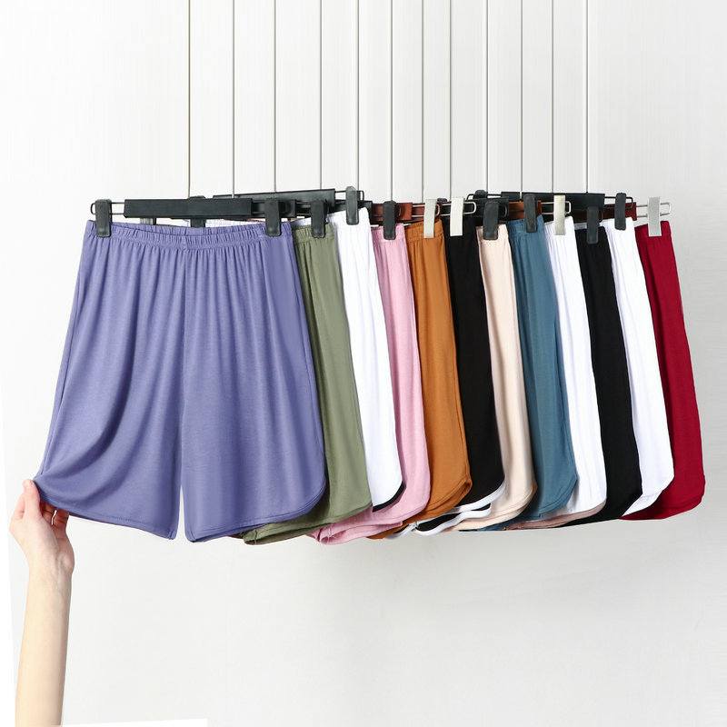 Pantalones cortos de talla grande de Modal, pantalones cortos sueltos informales de verano, pantalones finos de pierna ancha por encima de la rodilla, color sólido XL a 6XL