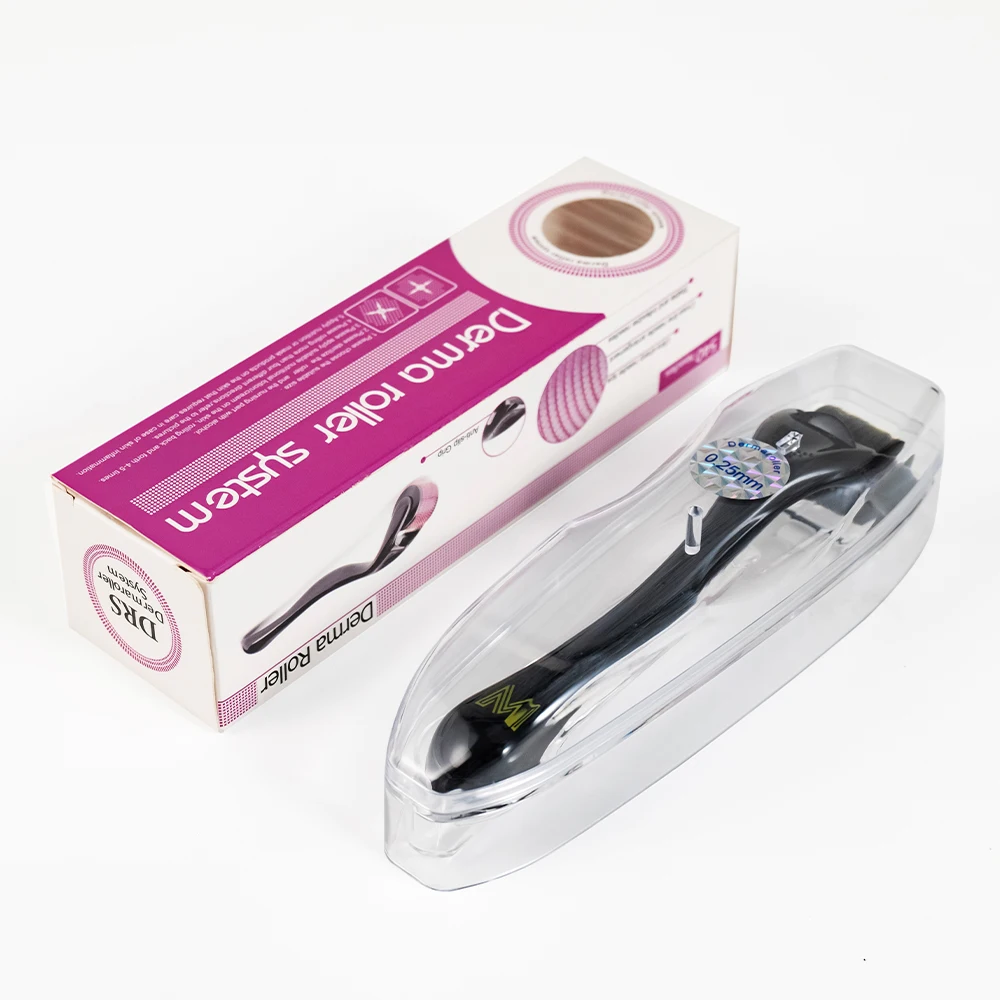 Dr. Caneta Gold Derma Roller com 540 microagulhas de titânio para rosto e corpo, rolo de barba para cabelo e barba