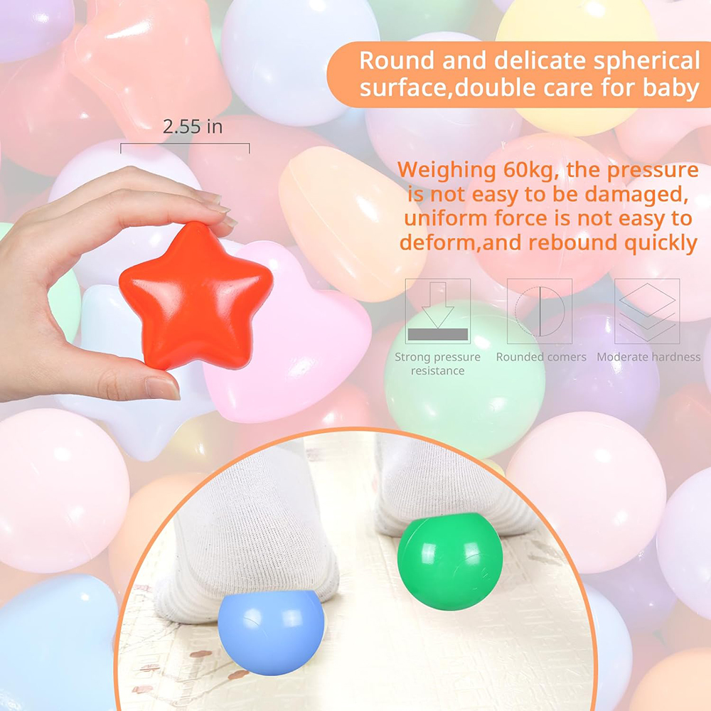 Ball Pit Balls Pack of 50 Phthalate Free BPA Free Crush Proof Plastic Ball Play Balls for Ball Pit Pool Playpen Birthday Parties