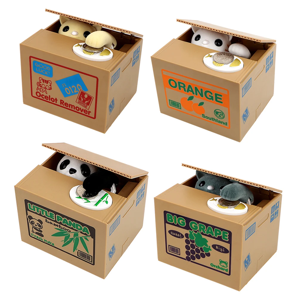 Salvadanaio elettronico automatizzato Panda Cat Ruba Coin Bank Decorazioni per la casa Vendita calda Scatola per risparmiare denaro carina Salvadanaio regalo per bambini