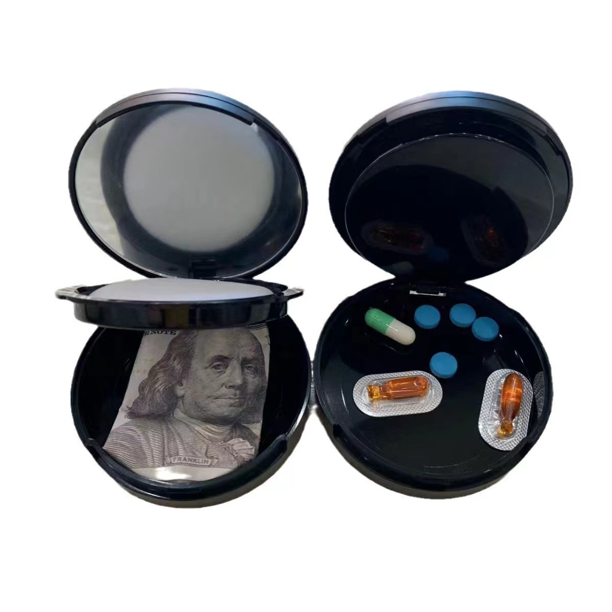 Mini caja de seguridad oculta para polvo de maquillaje, compartimento secreto, caja de almacenamiento vacía, llavero de coche, ocultar y almacenar dinero, pastillas, monedas, nuevo