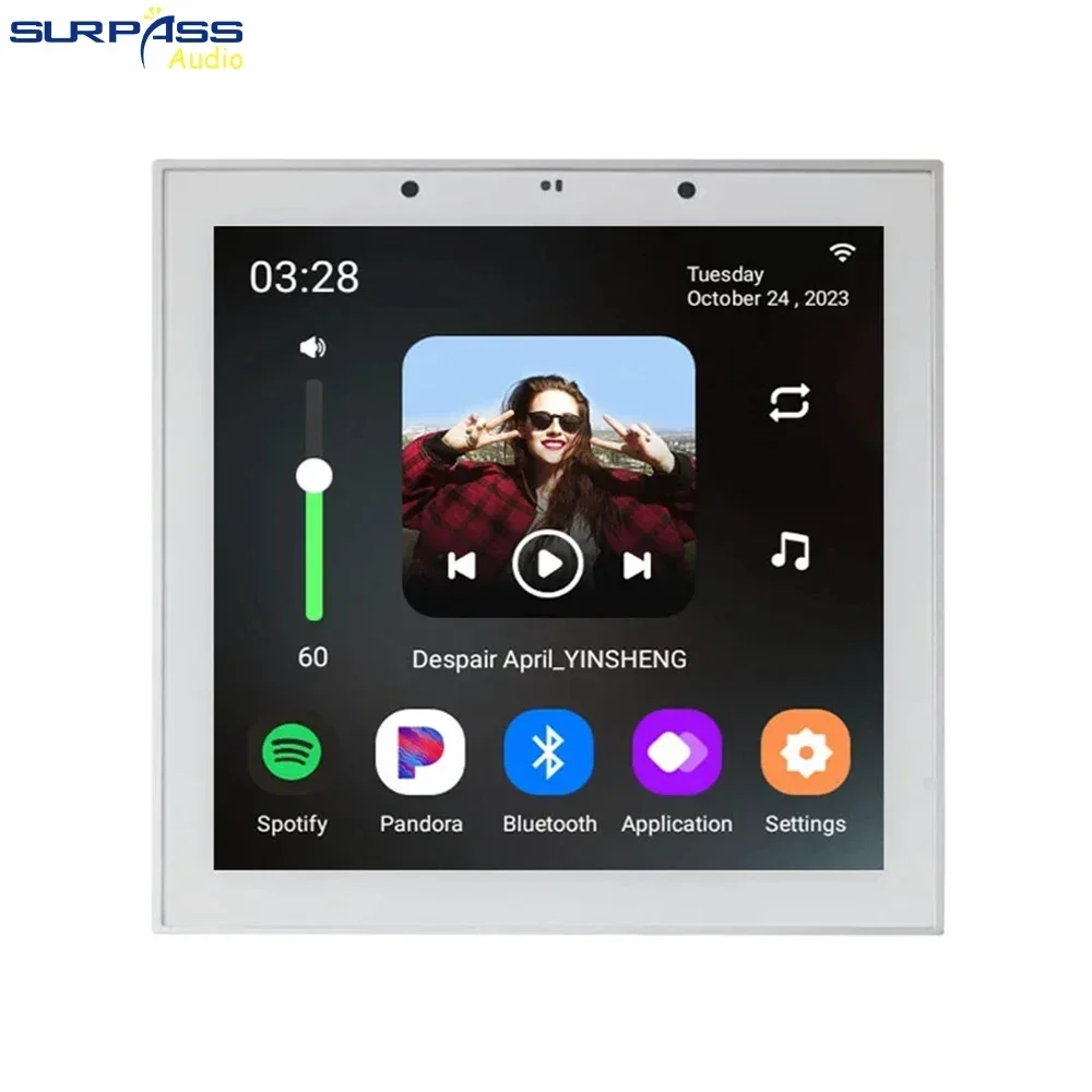Smart Home Wall Amplifier Android 11 System 8ohm 4 Inch Tuya WiFi Amplificador Alexa Remote Control with Full Range Speakers Set