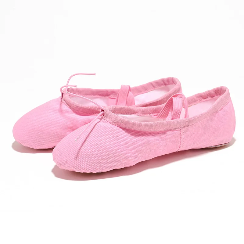 USHINE EU22-45 zapatillas de Yoga con cabeza de tela para profesores, gimnasio, ejercicio en interiores, lona, zapatos de baile de Ballet negros, niños, niñas y mujeres