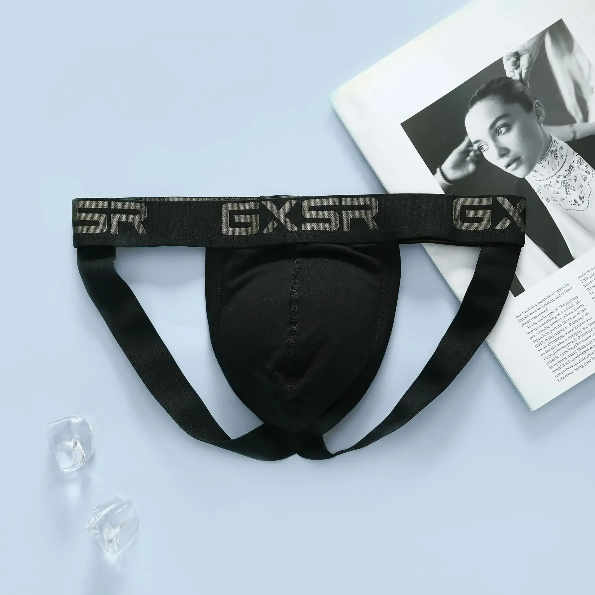 ใหม่กางเกงผ้าฝ้ายผู้ชาย GXSR Low RISE,เซ็กซี่,Breathable,สบาย,สีทึบ Basic Men's Double Chong กางเกง