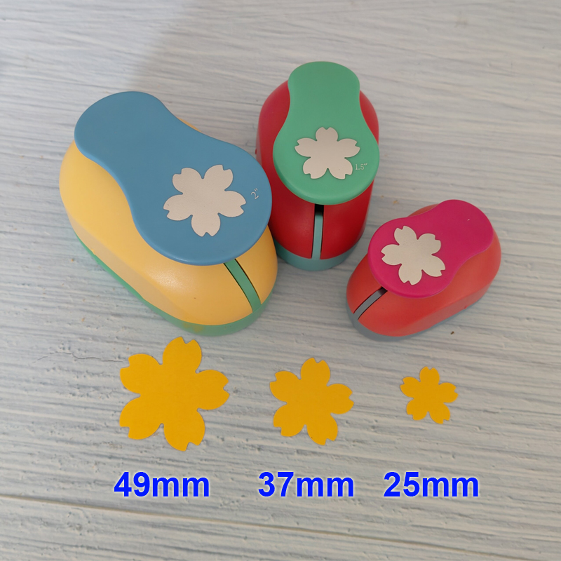 49mm 37mm 2.5cm 1.6cm 사쿠라 꽃잎 공예 구멍 펀치 스크랩북 학교 종이 펀처 EVA 절단 도구 어린이 DIY 커터