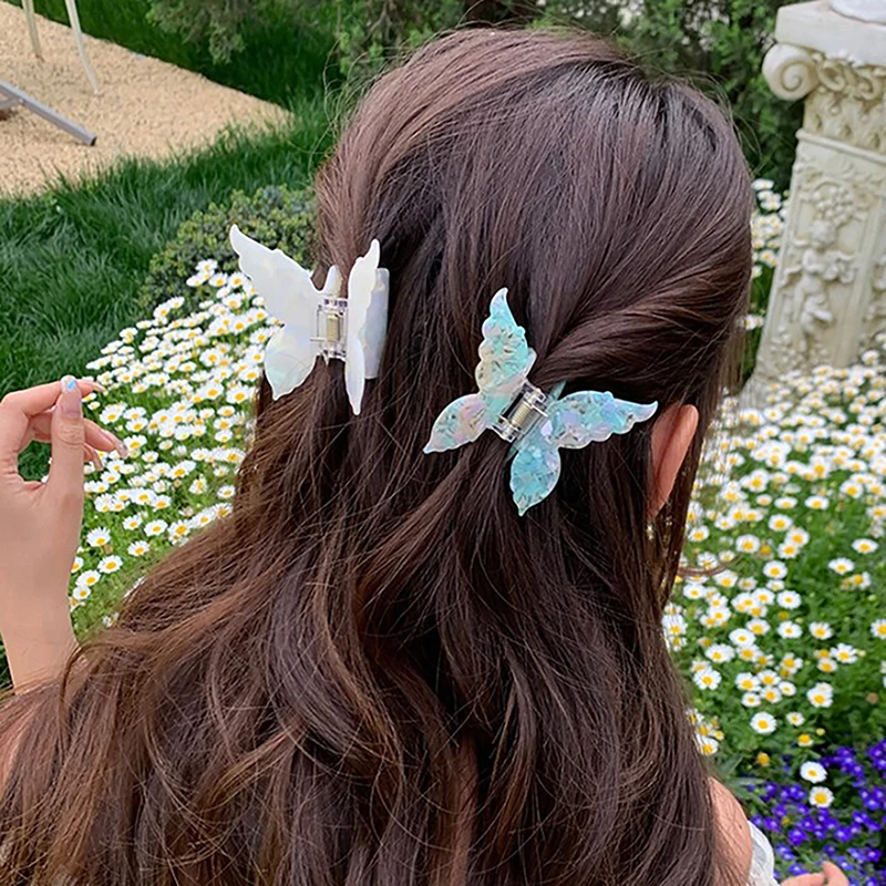 Grampos de cabelo retrô borboleta, garras de cabelo na parte de trás da cabeça, grampo de cabelo enrolado doce, mulheres, meninas, ferramentas de estilo de cabelo